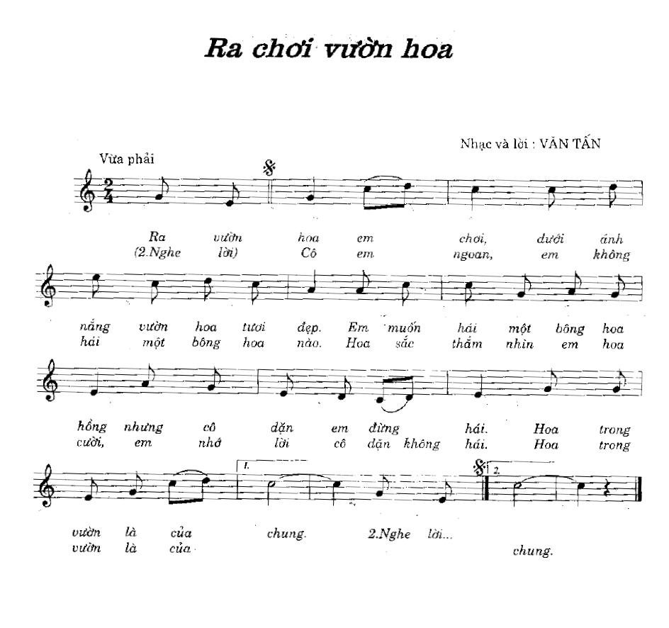 Sheet nhạc Ra Chơi Vườn Hoa